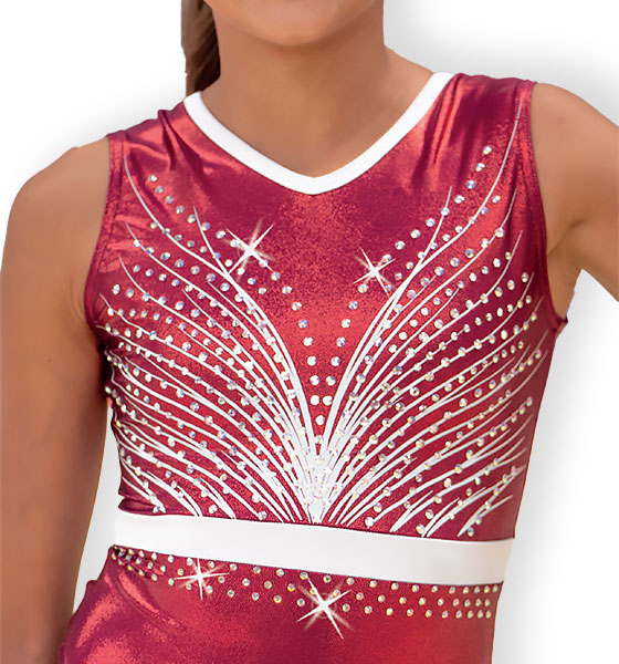 METALLIC ELASTHANE LEO WITH STRASS
