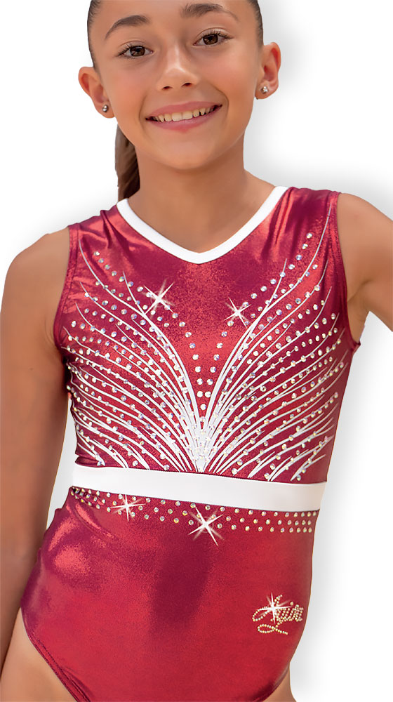 METALLIC ELASTHANE LEO WITH STRASS